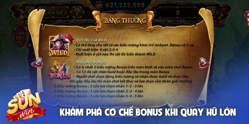Khám phá cơ chế Bonus khi quay hũ lớn