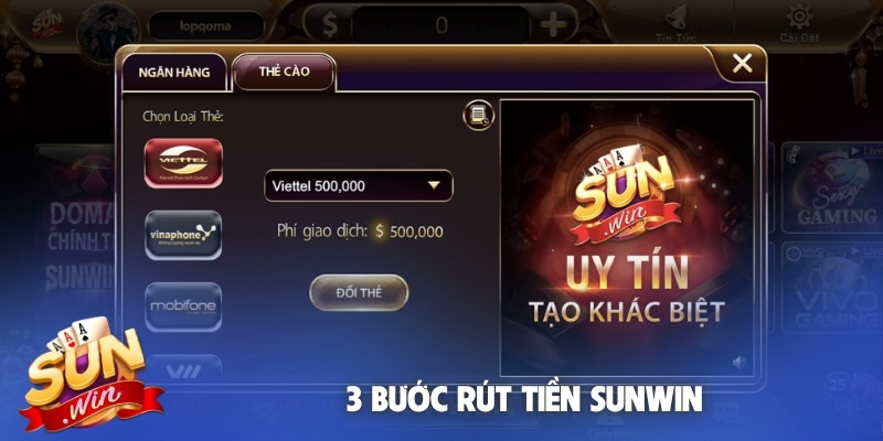 3 bước rút tiền Sunwin