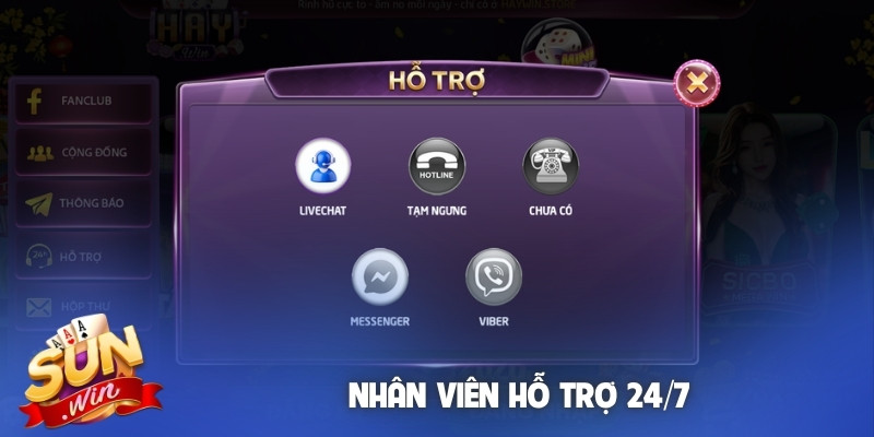 Nhân viên hỗ trợ 24/7